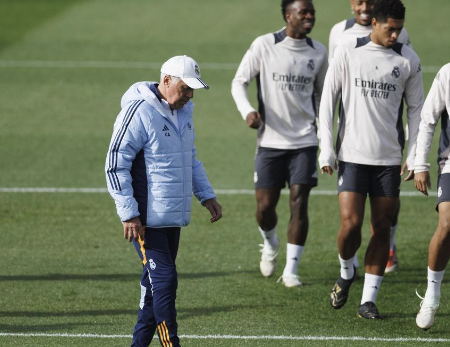 Le Real Madrid s’entraîne avant le match de Ligue des champions contre l’AC Milan